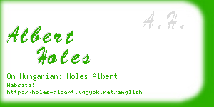 albert holes business card
